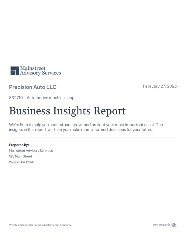 RISR Sample Report Cover